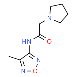 ChemSpider 2D Image | N-(4-Methyl-1,2,5-oxadiazol-3-yl)-2-(1-pyrrolidinyl)acetamide | C9H14N4O2