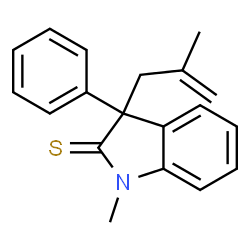 ChemSpider 2D Image | 1-Methyl-3-(2-methyl-2-propen-1-yl)-3-phenyl-1,3-dihydro-2H-indole-2-thione | C19H19NS