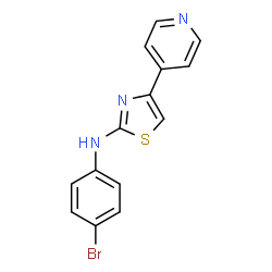 ChemSpider 2D Image | N-(4-Bromophenyl)-4-(4-pyridinyl)-1,3-thiazol-2-amine | C14H10BrN3S