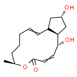 ChemSpider 2D Image | (1R,6S,13S,14aR)-1,13-Dihydroxy-6-methyl-1,6,7,8,9,11a,12,13,14,14a-decahydro-4H-cyclopenta[f]oxacyclotridecin-4-one | C16H24O4