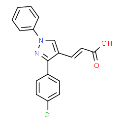 ChemSpider 2D Image | 3-[3-(4-Chloro-phenyl)-1-phenyl-1H-pyrazol-4-yl]-acrylic acid | C18H13ClN2O2