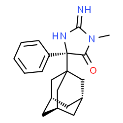 ChemSpider 2D Image | (5S)-5-[(3R,5R,7R)-Adamantan-1-yl]-2-imino-3-methyl-5-phenyl-4-imidazolidinone | C20H25N3O