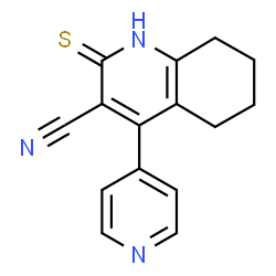 ChemSpider 2D Image | 4-(4-Pyridinyl)-2-thioxo-1,2,5,6,7,8-hexahydro-3-quinolinecarbonitrile | C15H13N3S