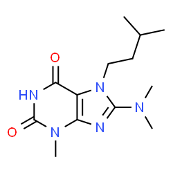 ChemSpider 2D Image | 8-(Dimethylamino)-3-methyl-7-(3-methylbutyl)-3,7-dihydro-1H-purine-2,6-dione | C13H21N5O2