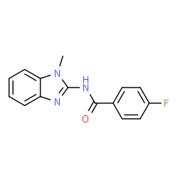 ChemSpider 2D Image | 4-Fluoro-N-(1-methyl-1H-benzimidazol-2-yl)benzamide | C15H12FN3O