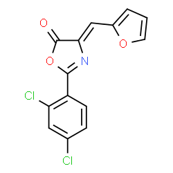 ChemSpider 2D Image | (4Z)-2-(2,4-Dichlorophenyl)-4-(2-furylmethylene)-1,3-oxazol-5(4H)-one | C14H7Cl2NO3
