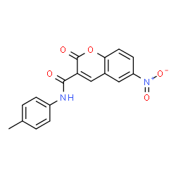ChemSpider 2D Image | N-(4-Methylphenyl)-6-nitro-2-oxo-2H-chromene-3-carboxamide | C17H12N2O5