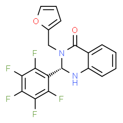 ChemSpider 2D Image | (2S)-3-(2-Furylmethyl)-2-(pentafluorophenyl)-2,3-dihydro-4(1H)-quinazolinone | C19H11F5N2O2