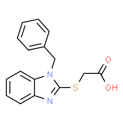 ChemSpider 2D Image | [(1-Benzyl-1H-benzimidazol-2-yl)sulfanyl]acetic acid | C16H14N2O2S