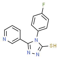 ChemSpider 2D Image | 4H-1,2,4-triazole-3-thiol, 4-(4-fluorophenyl)-5-(3-pyridinyl)- | C13H9FN4S