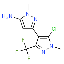 ChemSpider 2D Image | 5'-Chloro-1,1'-dimethyl-3'-(trifluoromethyl)-1H,1'H-3,4'-bipyrazol-5-amine | C9H9ClF3N5