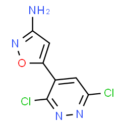 ChemSpider 2D Image | 5-(3,6-Dichloro-4-pyridazinyl)-1,2-oxazol-3-amine | C7H4Cl2N4O