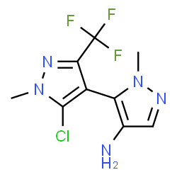 ChemSpider 2D Image | 5'-Chloro-1',2-dimethyl-3'-(trifluoromethyl)-1'H,2H-3,4'-bipyrazol-4-amine | C9H9ClF3N5