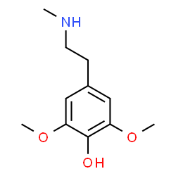 ChemSpider 2D Image | 2,6-Dimethoxy-4-[2-(methylamino)ethyl]phenol | C11H17NO3