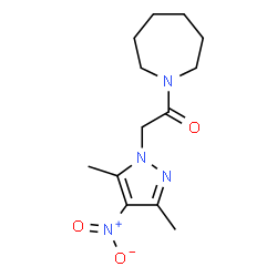 ChemSpider 2D Image | 1-Azepan-1-yl-2-(3,5-dimethyl-4-nitro-pyrazol-1-yl)-ethanone | C13H20N4O3