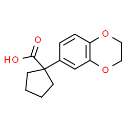 ChemSpider 2D Image | 1-(2,3-Dihydro-1,4-benzodioxin-6-yl)cyclopentanecarboxylic acid | C14H16O4