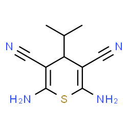 ChemSpider 2D Image | 2,6-Diamino-4-isopropyl-4H-thiopyran-3,5-dicarbonitrile | C10H12N4S