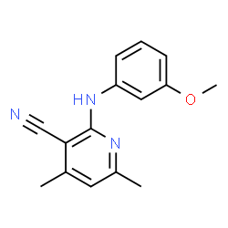 ChemSpider 2D Image | 2-(3-methoxyanilino)-4,6-dimethylnicotinonitrile | C15H15N3O