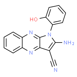 ChemSpider 2D Image | 2-Amino-1-(2-hydroxyphenyl)-1H-pyrrolo[2,3-b]quinoxaline-3-carbonitrile | C17H11N5O