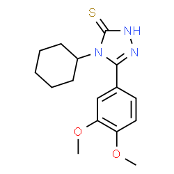 ChemSpider 2D Image | 4-Cyclohexyl-5-(3,4-dimethoxyphenyl)-4H-1,2,4-triazole-3-thiol | C16H21N3O2S