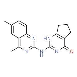 ChemSpider 2D Image | 2-[(4,6-Dimethyl-2-quinazolinyl)amino]-1,5,6,7-tetrahydro-4H-cyclopenta[d]pyrimidin-4-one | C17H17N5O