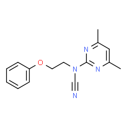 ChemSpider 2D Image | (4,6-Dimethyl-2-pyrimidinyl)(2-phenoxyethyl)cyanamide | C15H16N4O