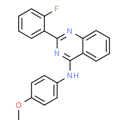 ChemSpider 2D Image | 2-(2-Fluorophenyl)-N-(4-methoxyphenyl)-4-quinazolinamine | C21H16FN3O