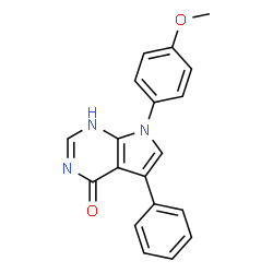 ChemSpider 2D Image | 7-(4-methoxyphenyl)-5-phenyl-3H-pyrrolo[2,3-d]pyrimidin-4-one | C19H15N3O2