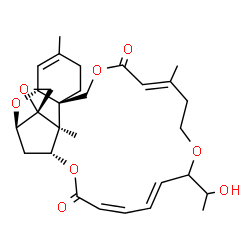 ChemSpider 2D Image | (1'R,2S,3'R,8'R,12'E,18'E,20'Z,24'R,25'S)-17'-(1-Hydroxyethyl)-5',13',25'-trimethyl-11'H,22'H-spiro[oxirane-2,26'-[2,10,16,23]tetraoxatetracyclo[22.2.1.0~3,8~.0~8,25~]heptacosa[4,12,18,20]tetraene]-11
',22'-dione | C29H38O8