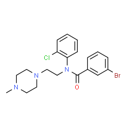 ChemSpider 2D Image | 3-Bromo-N-(2-chlorophenyl)-N-[2-(4-methyl-1-piperazinyl)ethyl]benzamide | C20H23BrClN3O
