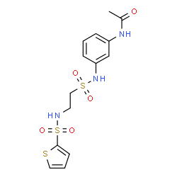 ChemSpider 2D Image | N-{3-[({2-[(2-Thienylsulfonyl)amino]ethyl}sulfonyl)amino]phenyl}acetamide | C14H17N3O5S3
