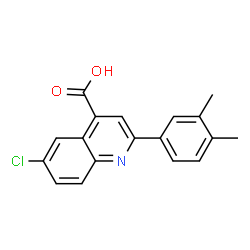 ChemSpider 2D Image | 6-Chloro-2-(3,4-dimethylphenyl)-4-quinolinecarboxylic acid | C18H14ClNO2