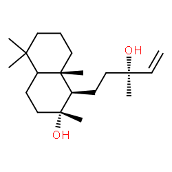 ChemSpider 2D Image | (1R,2R,8aS)-1-[(3R)-3-Hydroxy-3-methyl-4-penten-1-yl]-2,5,5,8a-tetramethyldecahydro-2-naphthalenol | C20H36O2