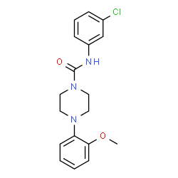 ChemSpider 2D Image | N-(3-Chlorophenyl)-4-(2-methoxyphenyl)-1-piperazinecarboxamide | C18H20ClN3O2