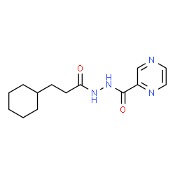 ChemSpider 2D Image | N'-(3-Cyclohexylpropanoyl)-2-pyrazinecarbohydrazide | C14H20N4O2
