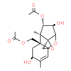 ChemSpider 2D Image | (3alpha,4beta,8alpha,11xi,12R)-3,8-Dihydroxy-12,13-epoxytrichothec-9-ene-4,15-diyl diacetate | C19H26O8