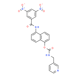 ChemSpider 2D Image | 5-[(3,5-Dinitrobenzoyl)amino]-1-naphthyl (3-pyridinylmethyl)carbamate | C24H17N5O7