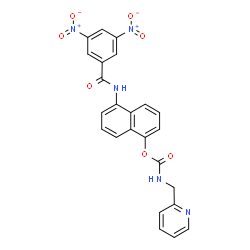 ChemSpider 2D Image | 5-[(3,5-Dinitrobenzoyl)amino]-1-naphthyl (2-pyridinylmethyl)carbamate | C24H17N5O7