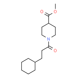 ChemSpider 2D Image | Methyl 1-(3-cyclohexylpropanoyl)-4-piperidinecarboxylate | C16H27NO3