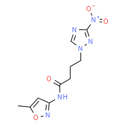 ChemSpider 2D Image | N-(5-Methyl-1,2-oxazol-3-yl)-4-(3-nitro-1H-1,2,4-triazol-1-yl)butanamide | C10H12N6O4