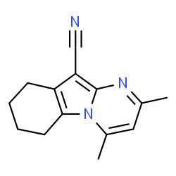 ChemSpider 2D Image | 2,4-DIMETHYL-6H,7H,8H,9H-PYRIMIDO[1,2-A]INDOLE-10-CARBONITRILE | C14H15N3