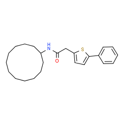 ChemSpider 2D Image | N-Cyclododecyl-2-(5-phenyl-2-thienyl)acetamide | C24H33NOS