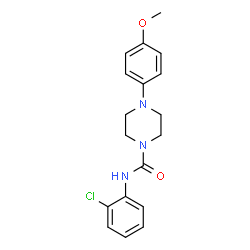 ChemSpider 2D Image | N-(2-Chlorophenyl)-4-(4-methoxyphenyl)-1-piperazinecarboxamide | C18H20ClN3O2