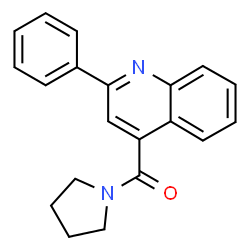 ChemSpider 2D Image | (2-Phenyl-4-quinolinyl)(1-pyrrolidinyl)methanone | C20H18N2O