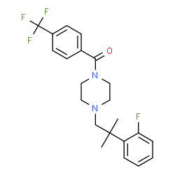ChemSpider 2D Image | {4-[2-(2-Fluorophenyl)-2-methylpropyl]-1-piperazinyl}[4-(trifluoromethyl)phenyl]methanone | C22H24F4N2O
