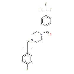 ChemSpider 2D Image | {4-[2-(4-Fluorophenyl)-2-methylpropyl]-1-piperazinyl}[4-(trifluoromethyl)phenyl]methanone | C22H24F4N2O