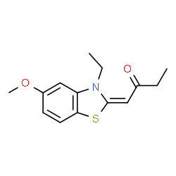 ChemSpider 2D Image | (1E)-1-(3-Ethyl-5-methoxy-1,3-benzothiazol-2(3H)-ylidene)-2-butanone | C14H17NO2S