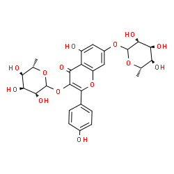 ChemSpider 2D Image | 3-[(6-Deoxy-L-altropyranosyl)oxy]-5-hydroxy-2-(4-hydroxyphenyl)-4-oxo-4H-chromen-7-yl 6-deoxy-L-altropyranoside | C27H30O14