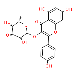 ChemSpider 2D Image | 5,7-Dihydroxy-2-(4-hydroxyphenyl)-4-oxo-4H-chromen-3-yl 6-deoxy-L-altropyranoside | C21H20O10