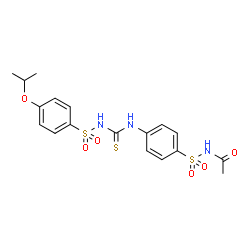ChemSpider 2D Image | N-{[4-({[(4-Isopropoxyphenyl)sulfonyl]carbamothioyl}amino)phenyl]sulfonyl}acetamide | C18H21N3O6S3